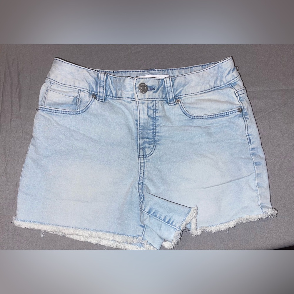 Calvin Klein, light blue, frayed, distressed, girls size 12 denim jeans shorts